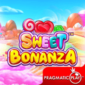 Sweet Bonanza hot game icon with colorful candies and lollipops